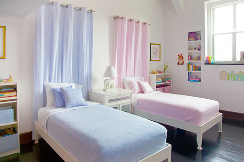 Màu sắc trong thiết kế nội thất phòng ngủ cho 2 bé gái